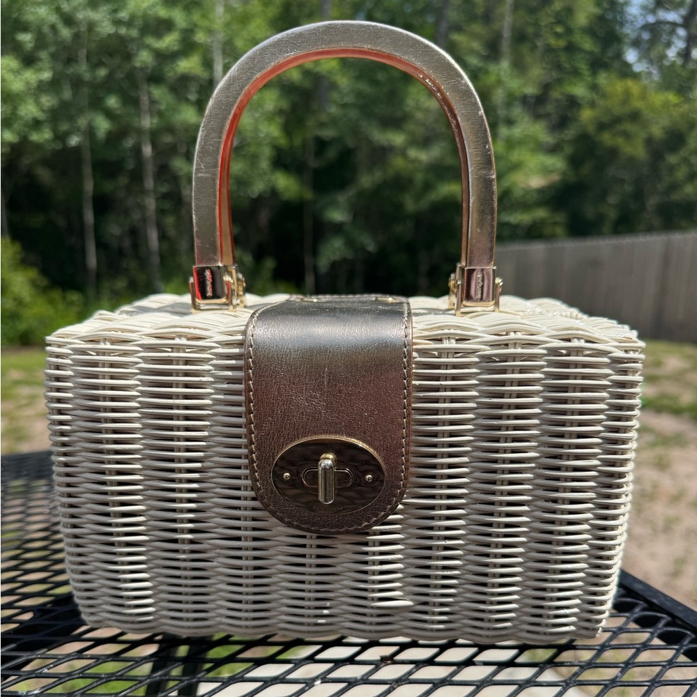 Kate Spade RARE Vintage Santo Margherit Rattan Box Basket Bag